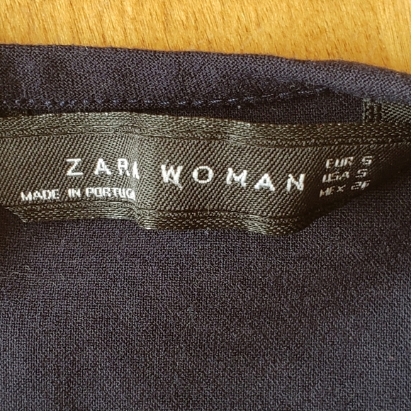 Zara tunic style shirt, size small, navy blue - Picture 3 of 3